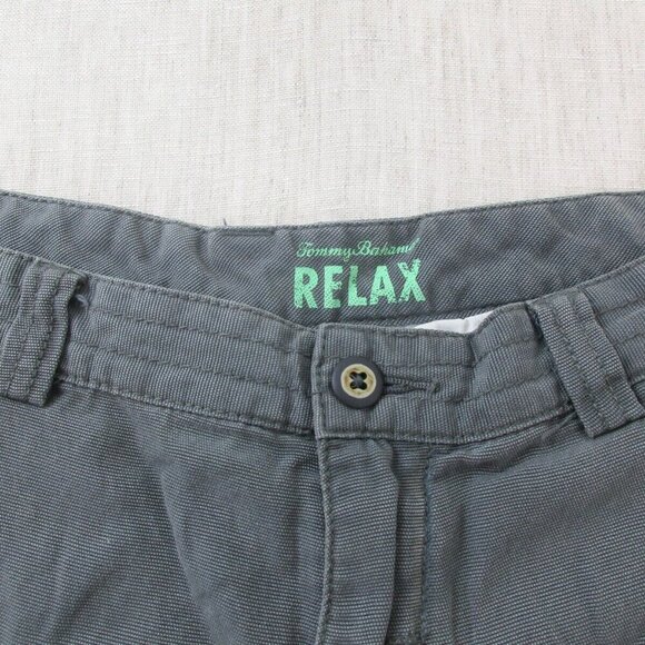 Tommy Bahama Cargo Shorts Mens Gray Canvas Tencel Blend Key Grip Relaxed Fit - Picture 3 of 8